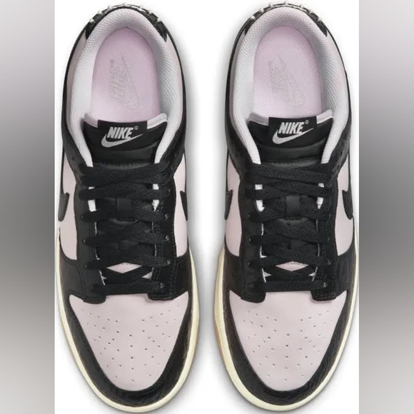 Nike Dunk Low LTD Pink Foam Black Croc Embossed Men's Sneakers - Picture 3 of 7